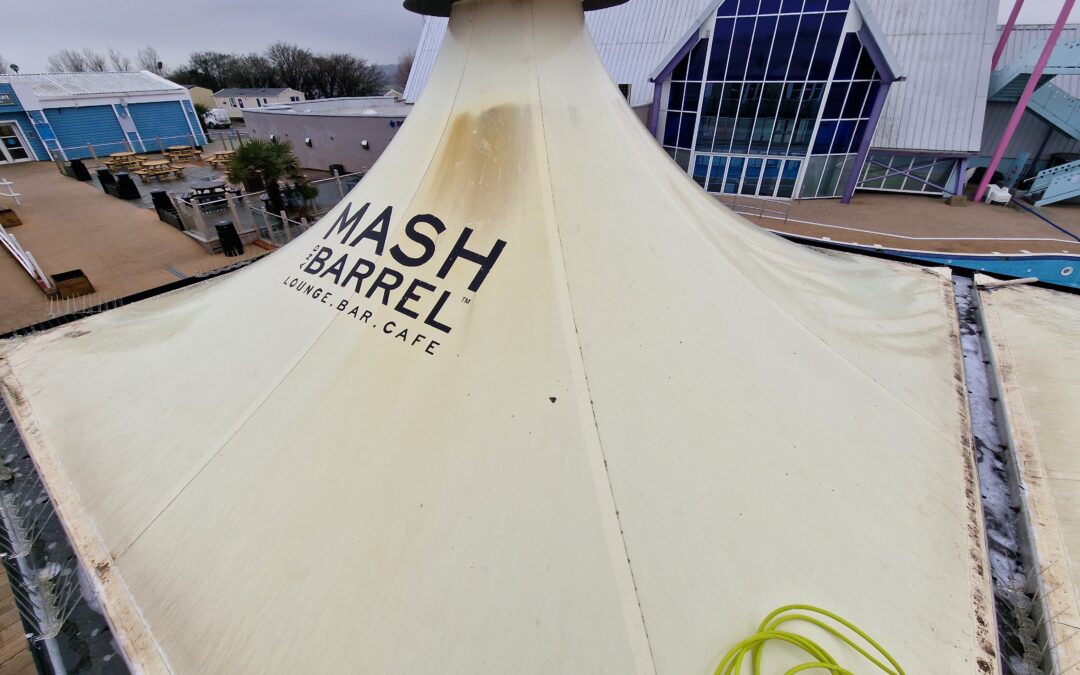 Industrial Canopy and Roof Softwashing at Combe Haven Holiday Park (2011–Present)