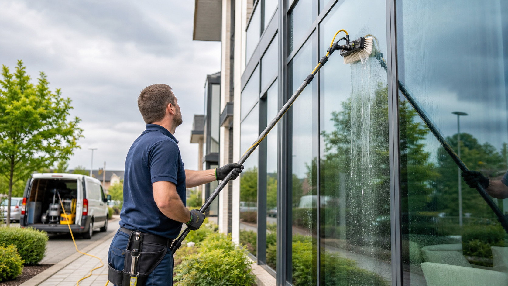 Eco Clean Sussex pure water window cleaning with a water fed pole