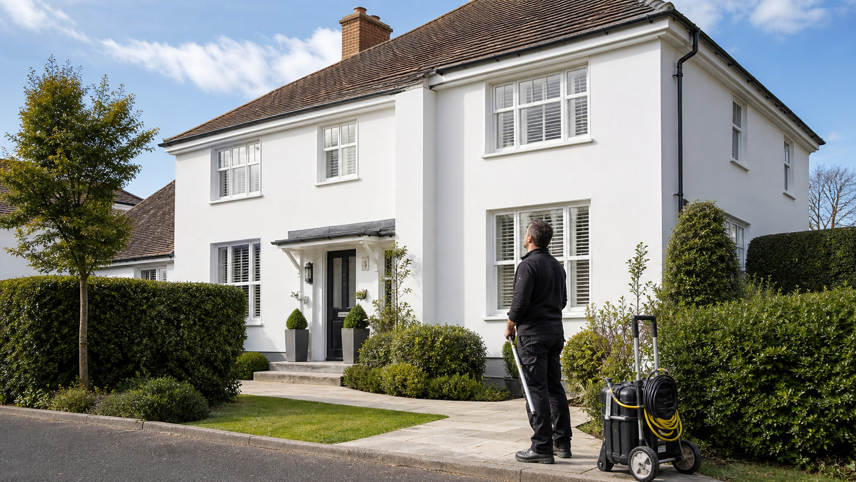 Professional gutter clearance after roof moss removal